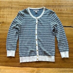 Banana Republic Women's Navy Jacquard Cardigan Sweater - Small